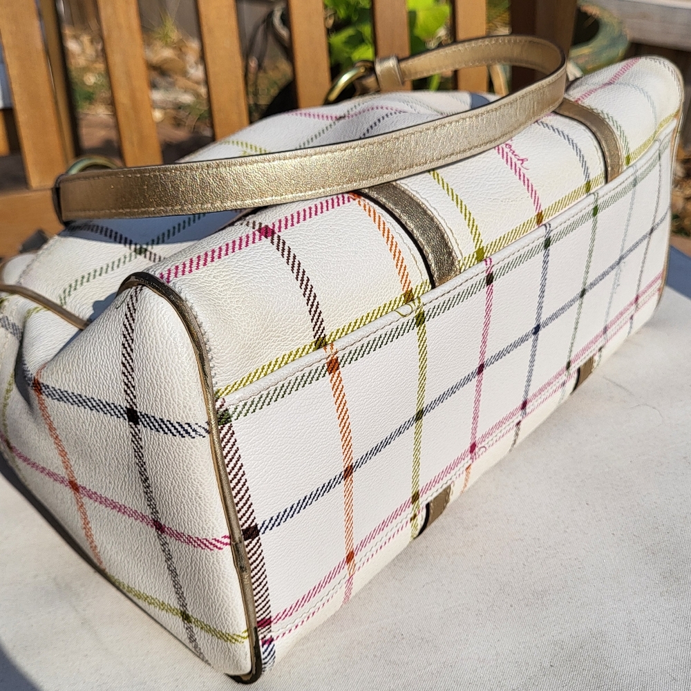 Coach Peyton Tattersall Plaid Satchel F19177 Shoulder Bag Purse - Picture 10 of 14
